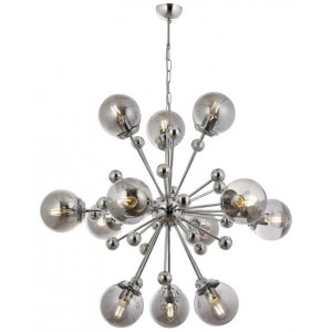 METAL AND GLASS CHROME PLATED CHANDELIER 70 CM DIAMETER LOAD: 100 CM